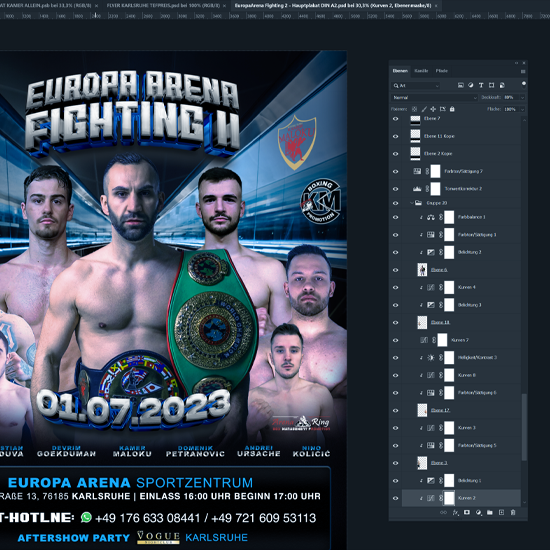 Komplexer Layer-Aufbau in Photoshop